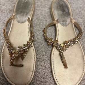 Elegant Gold Embellished Sandals